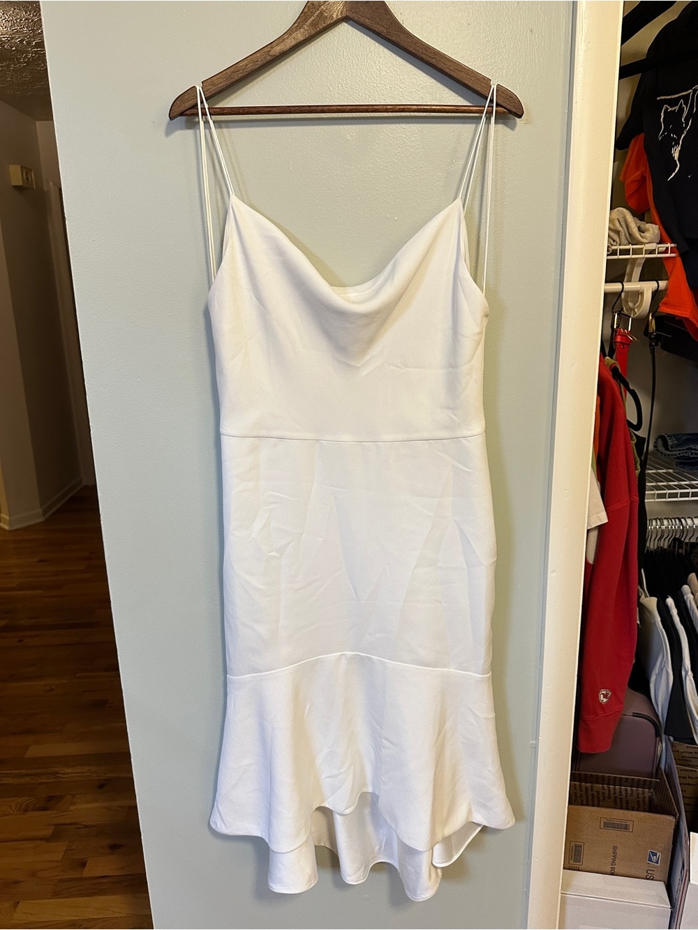 Alice + Olivia White Slip Dress with Flared Hem size 10